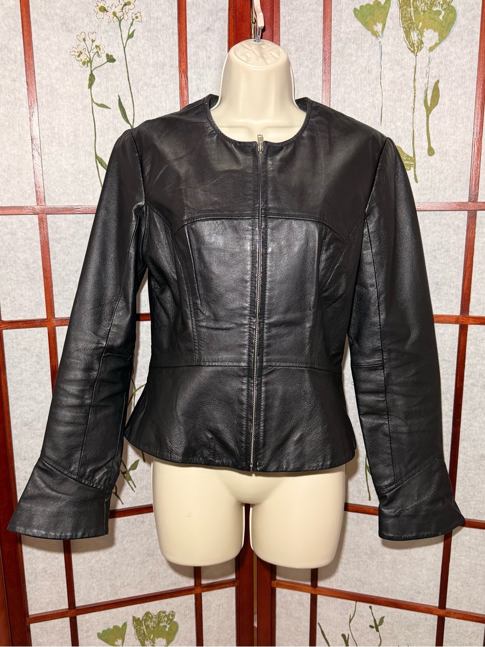Shape FX Black Leather Jacket Casual Women's Size 8